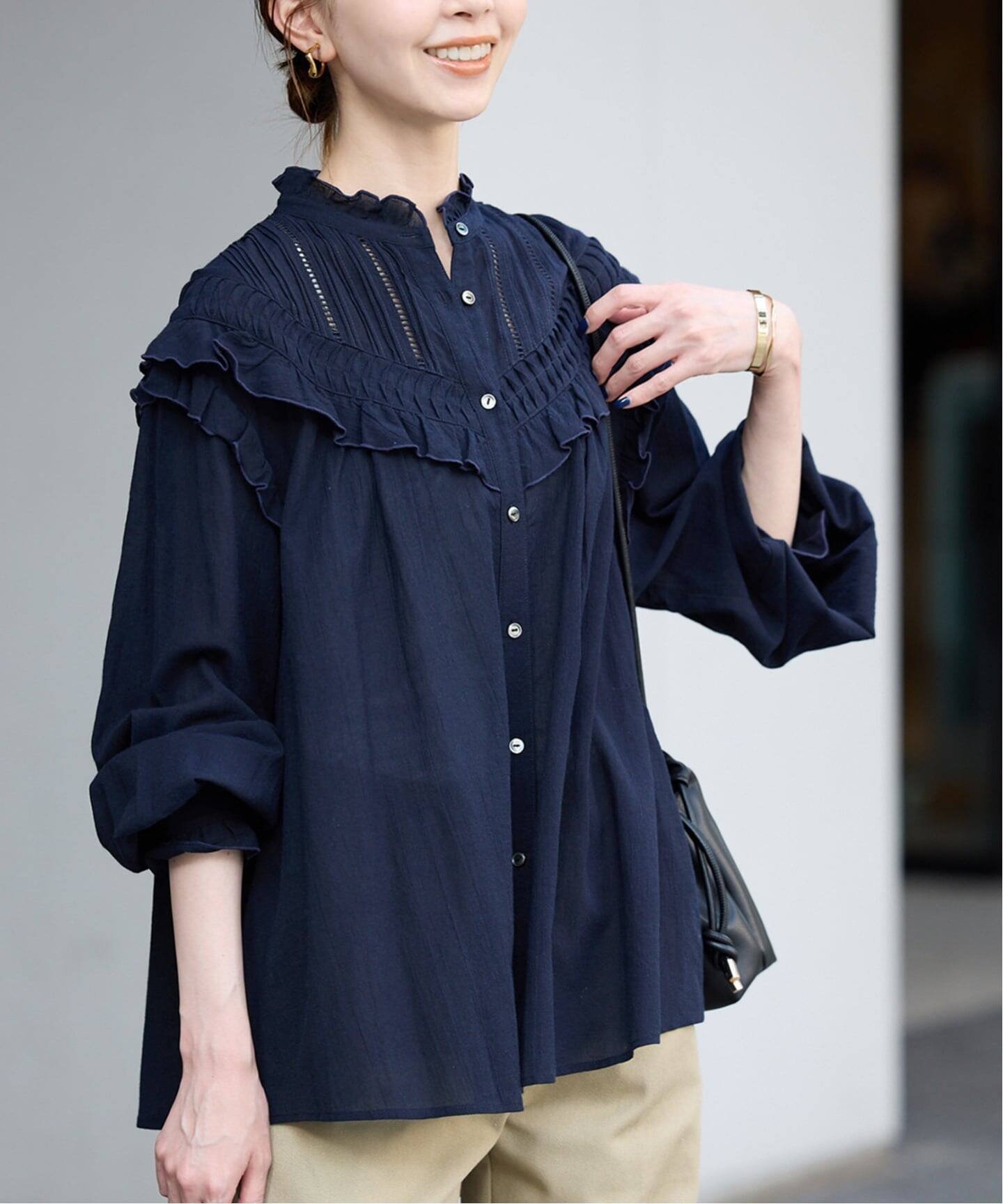 SLOBE IENA｜《WEB限定/追加3》フリルピンタックブラウス | Rakuten