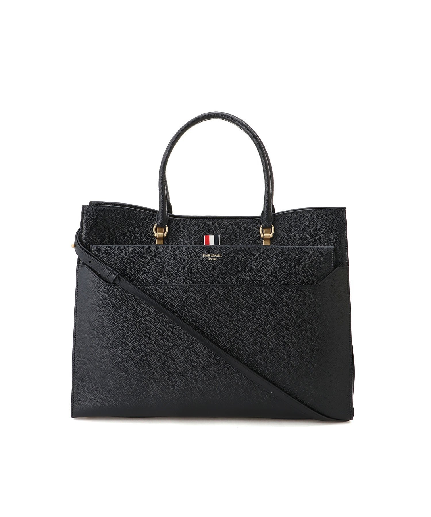 mom　ペブルグレイン ラージ デュエット トート　トムブラウン　1/2 Pebble Grain Leather Large Duet Tote | Thom Browne