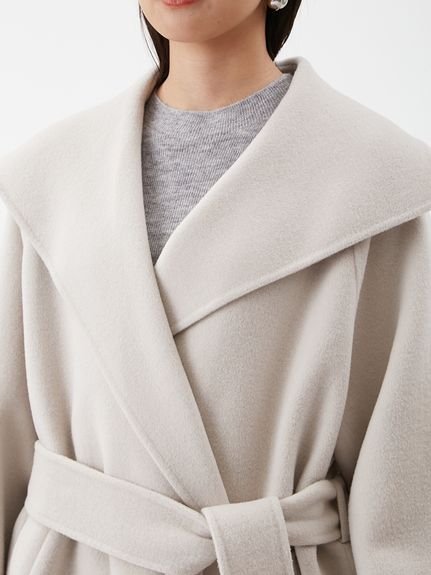 Mila Owen｜共ベルト付きビックカラーミディ丈コート | Rakuten