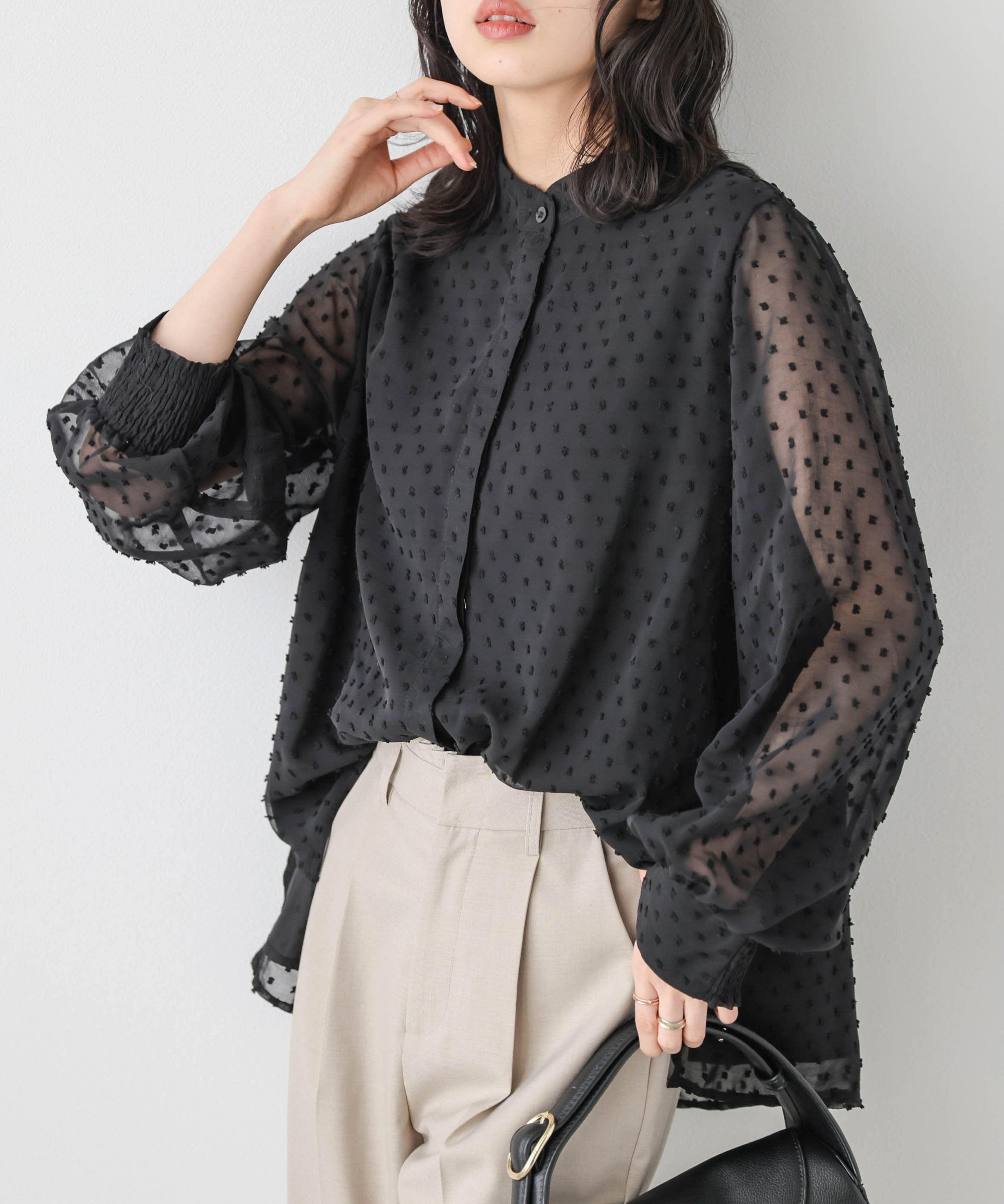 Lajour｜シアードット ジャガードブラウス | Rakuten Fashion(楽天