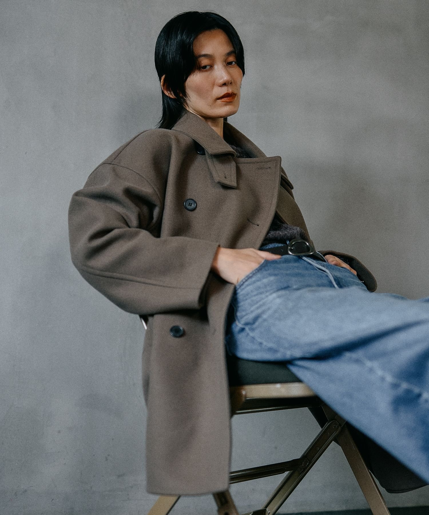 LEPSIM レプシィム ウーリーダブルロングコート モカ フリーサイズ