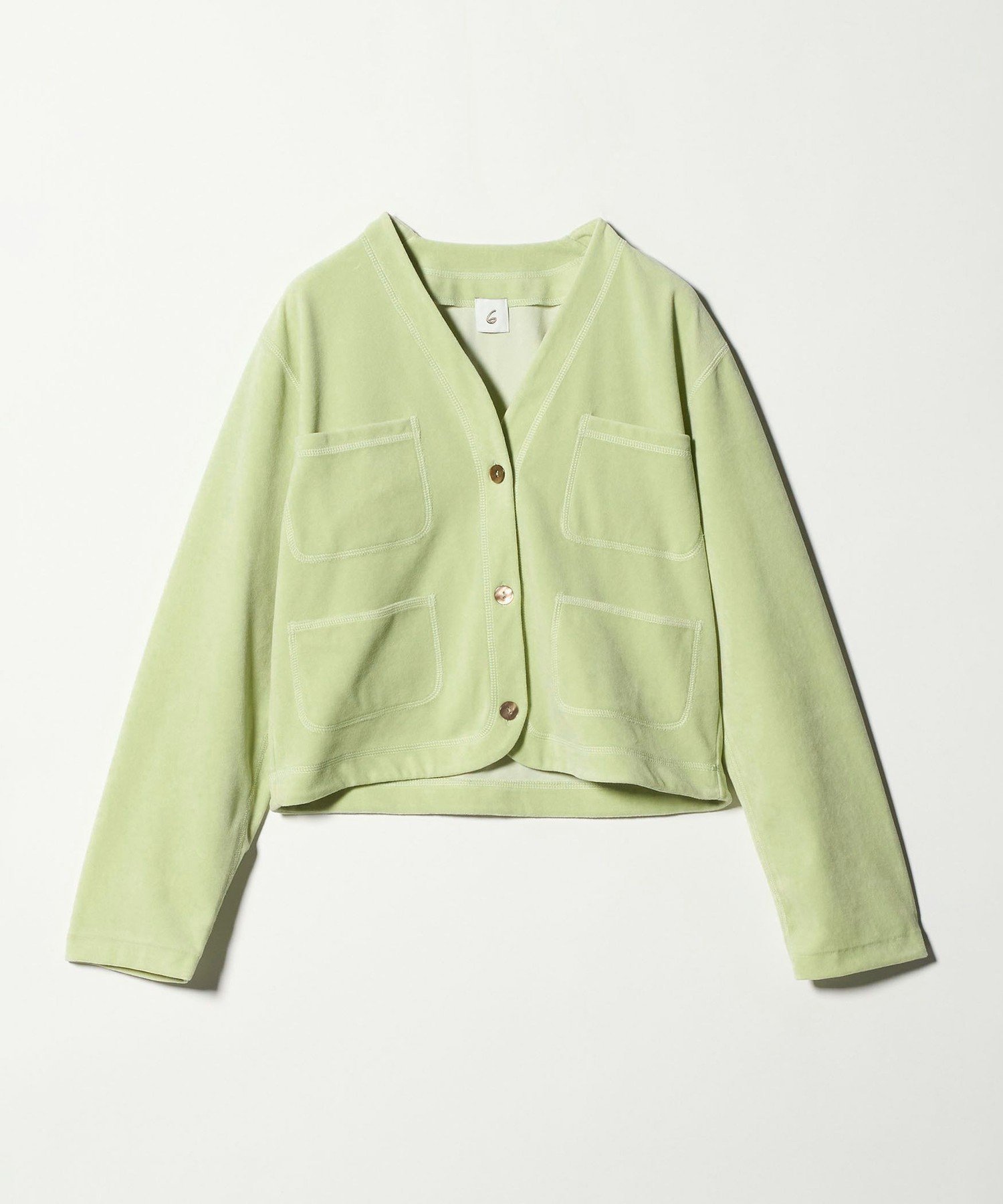 今期2026春夏<6（ROKU）＞ベロア カラー カーディガン 6(ROKU)＞ベロア カラー カーディガン