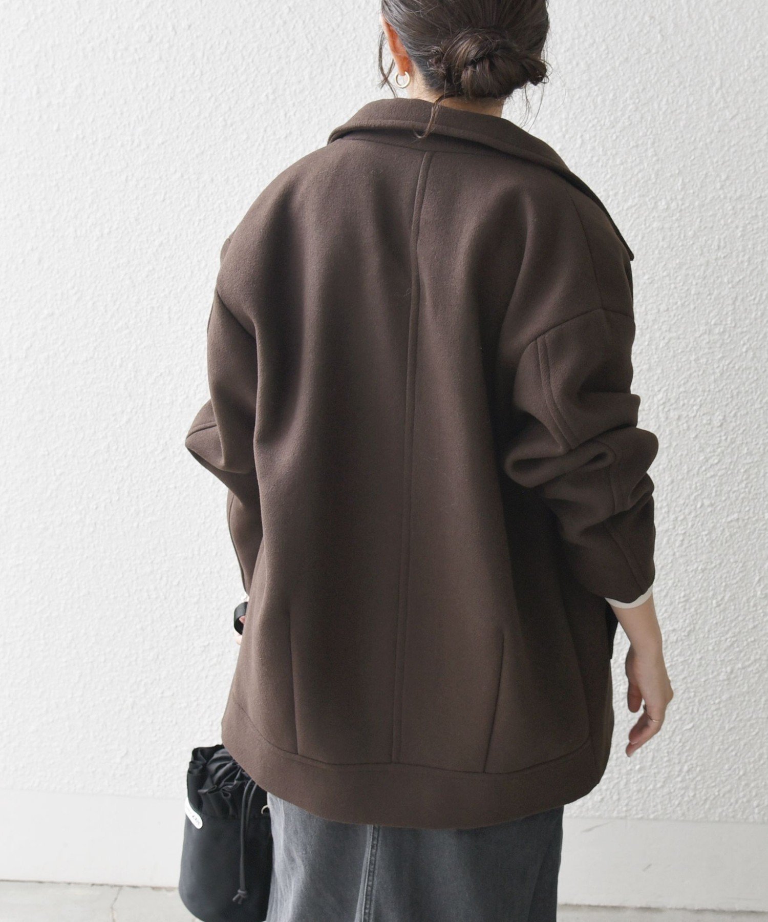 SHIPS｜SHIPS any: ウール ミックス コクーン ショート Pコート