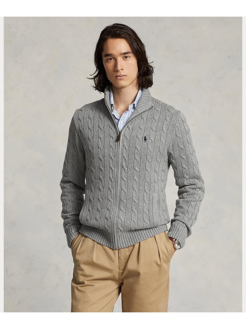 楽天市場】POLO RALPH LAUREN ケーブルニット コットン フルジップ