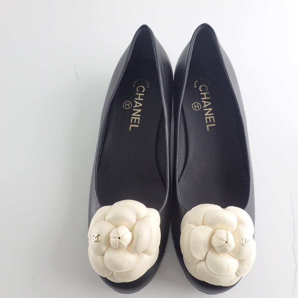 楽天市場】CHANEL シャネル G29019 カメリア フラットシューズ 38C