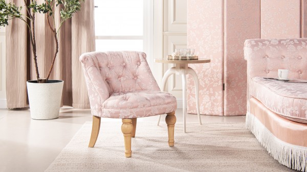 北欧レトロ ミッドセンチュリー 1人掛けソファー アームチェア ピンク