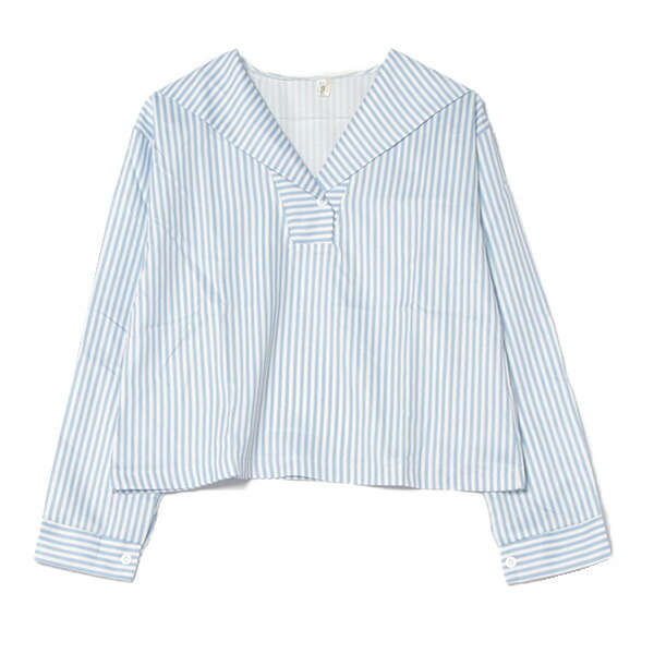 楽天市場】シャツ ブラウス 長袖 セーラーカラー ストライプ トップス