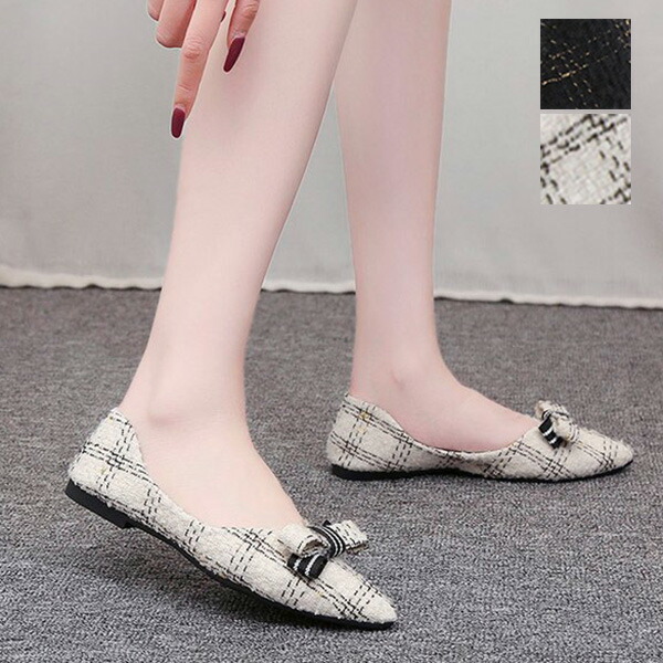 楽天市場】パンプス フラットパンプス ポインテッドトゥ リボン