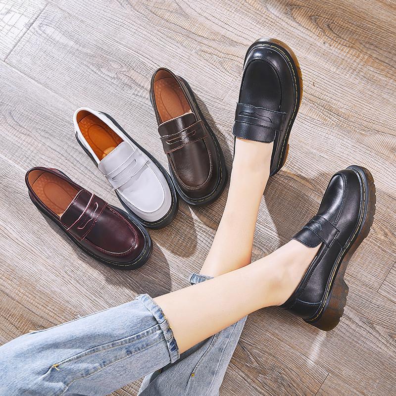 楽天市場】ローファー レディース 本革 靴 レトロ 滑り止め 太ヒール