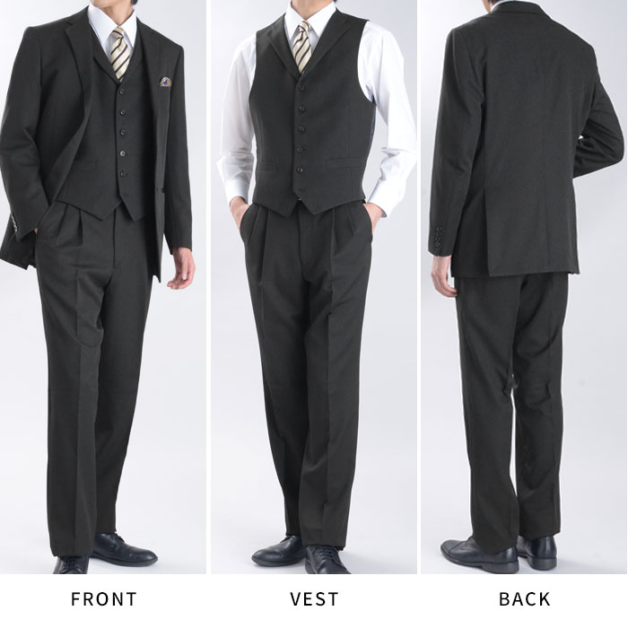 楽天市場】【新作】 スリーピース スーツ 秋冬 洗える メンズ 段返り 3