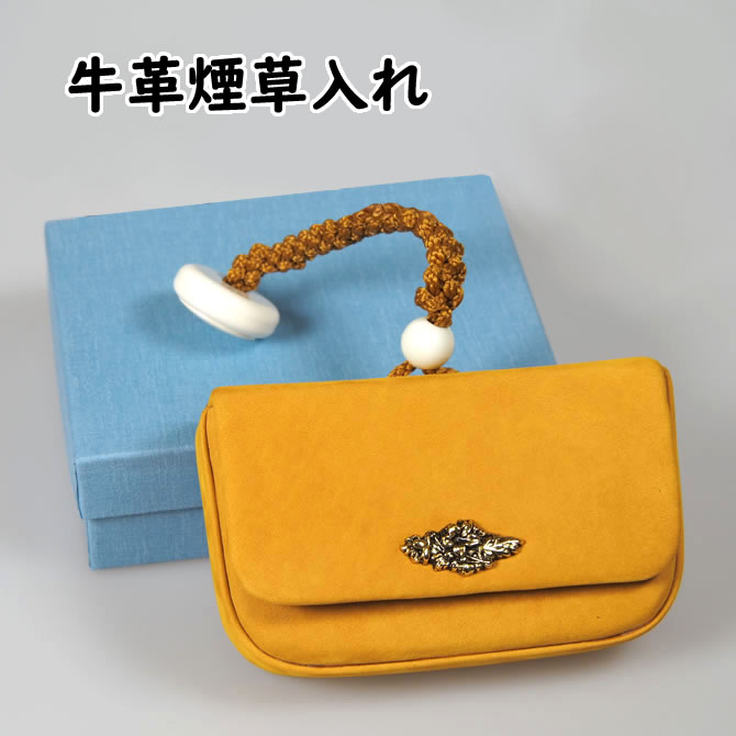 楽天市場】腰下げ牛革煙草入れケース 色：金茶 [ お祭り用品 祭り 煙草