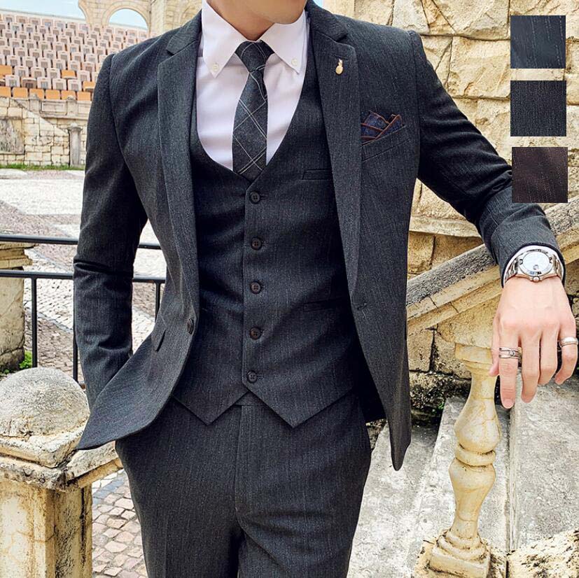 楽天市場】【送料無料】メンズスーツ スリーピース カジュアルスーツ 3