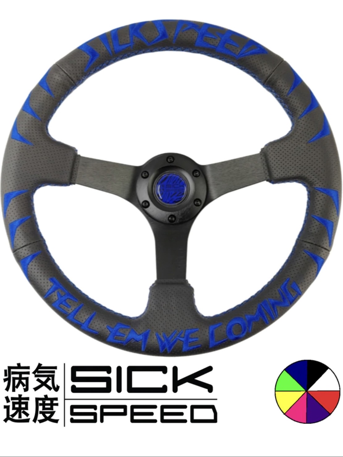 楽天市場】SICKSPEED ブルーステッチ パンチングレザー ステアリング