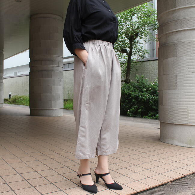 楽天市場】リネンレーヨン ワイドパンツ ガウチョパンツ レディース 夏