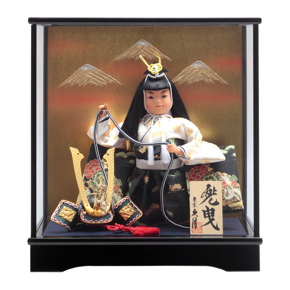 楽天市場】送料無料 久月作 武者人形 兜曳 ガラスケース入り飾り