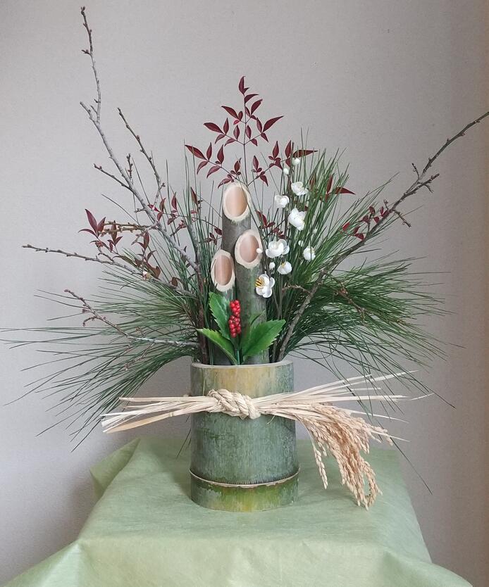 楽天市場】日本製 手作り 生門松(白) ミニ門松 鈴勝オリジナル 竹の先