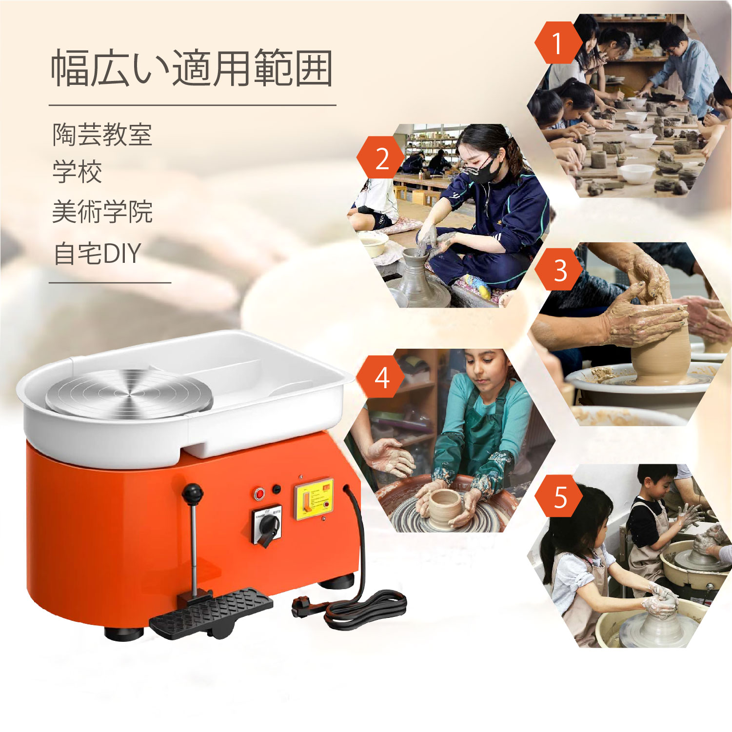 楽天市場】Kurflo 電動ろくろ 陶芸ホイールマシン 250w 陶芸機 回転台