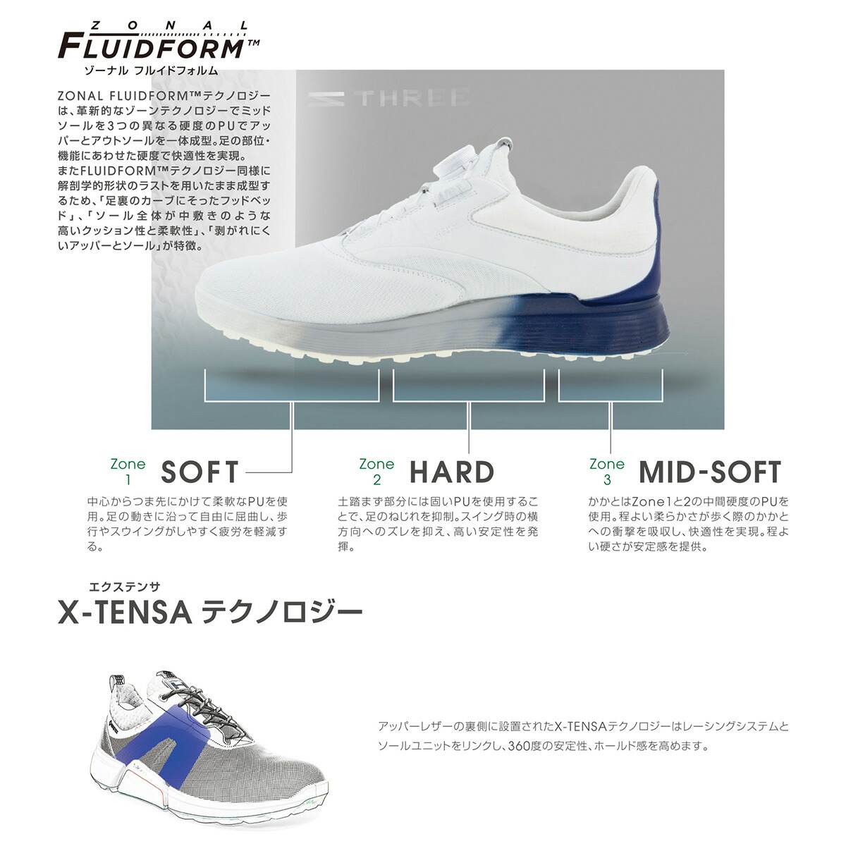 楽天市場】エコー ゴルフ シューズ エススリー レース スパイクレス