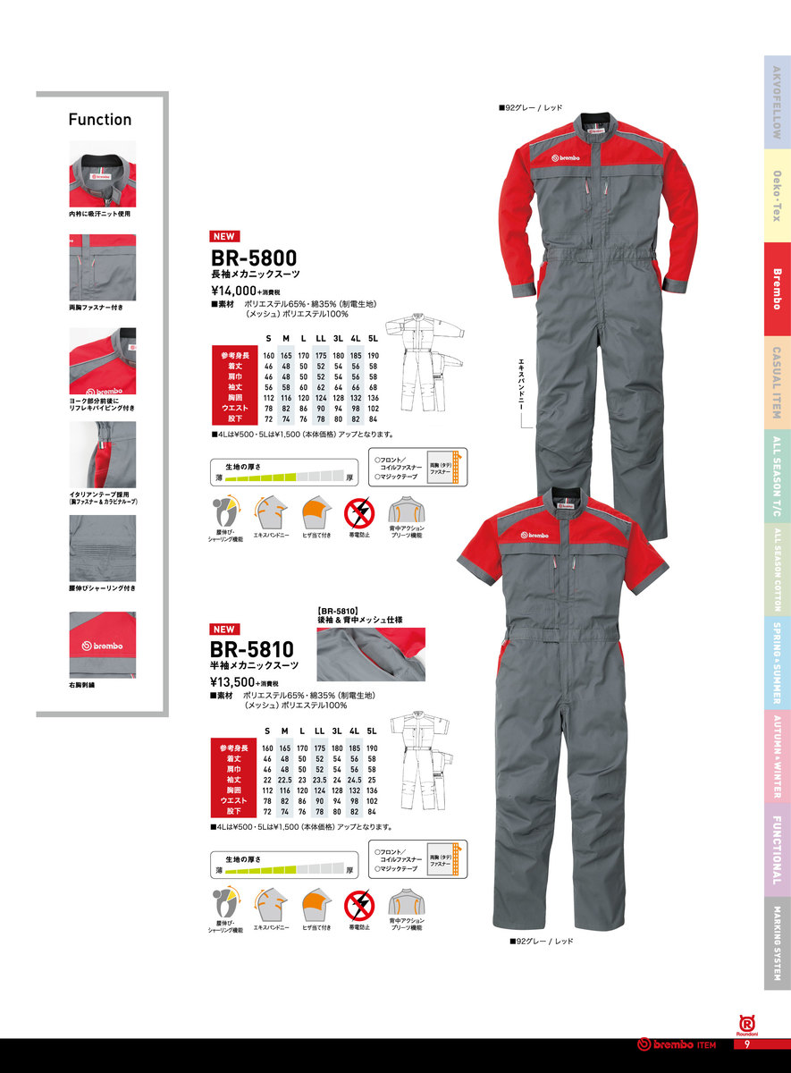 楽天市場】長袖メカニックスーツ つなぎ服 ツナギ服 丸鬼商店 BR-5800