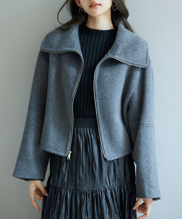 楽天市場】コート ショートコート ジャケット レディース ワイドカラー