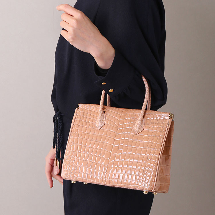 楽天市場】クロコダイル ハンドバッグ 2WAY ショルダーベルト付き