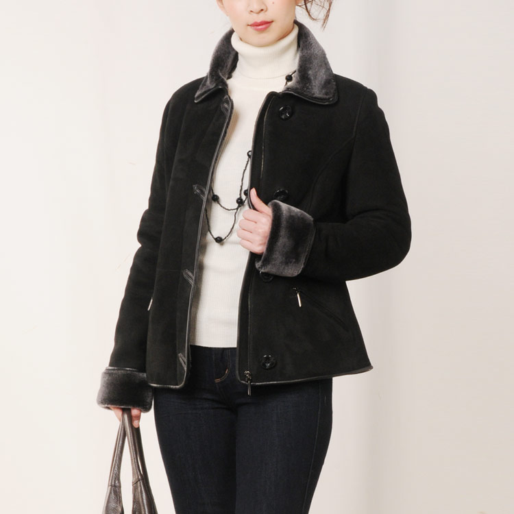 楽天市場】スエード加工のリアルムートンジャケット Wフェイス