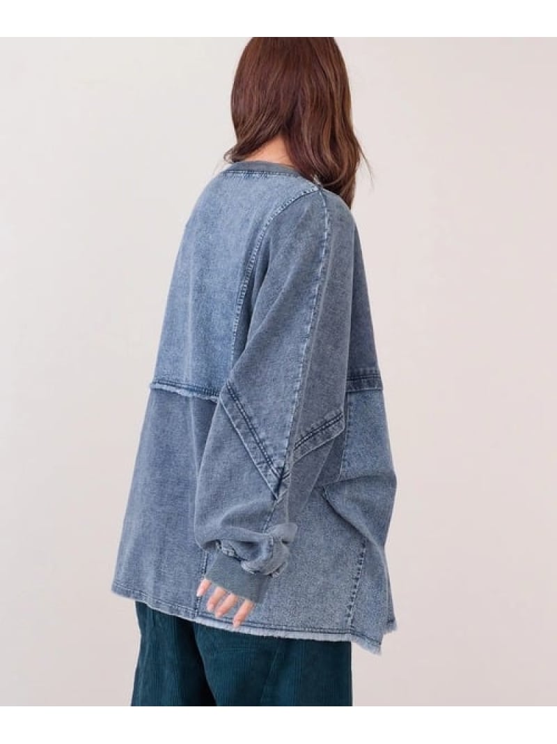 楽天市場】mililopiulu/ミリロピュール ケミカルデニム裏毛ドルマン