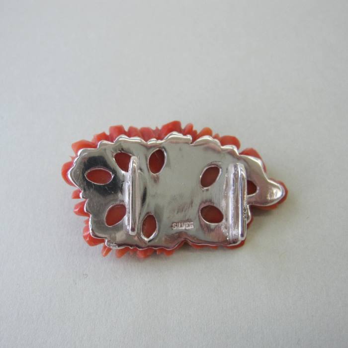 楽天市場】日本・高知産赤珊瑚 美しい牡丹の花の彫り帯留 SILVER