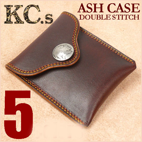 楽天市場】KC'S ケイシイズ ダブルステッチ レザー携帯灰皿 5セント