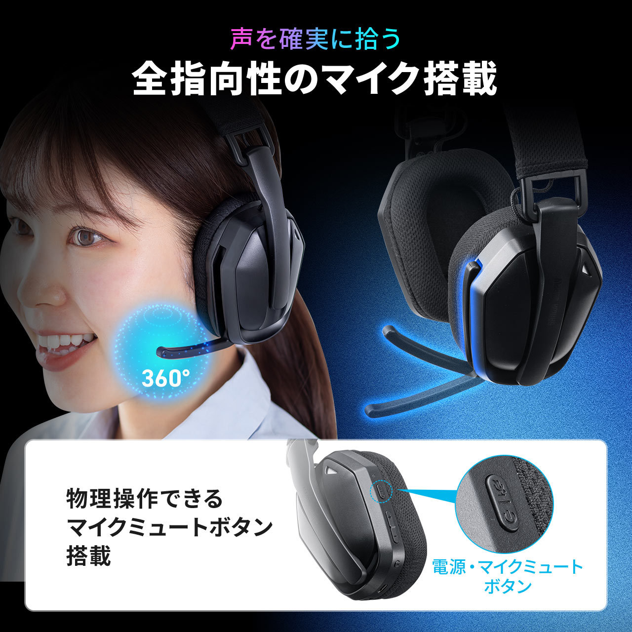 楽天市場】【楽天1位受賞】ワイヤレスヘッドセット USB マイク付き