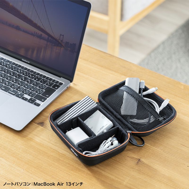 楽天市場】ガジェットポーチ トラベルポーチ セミハード 充電器