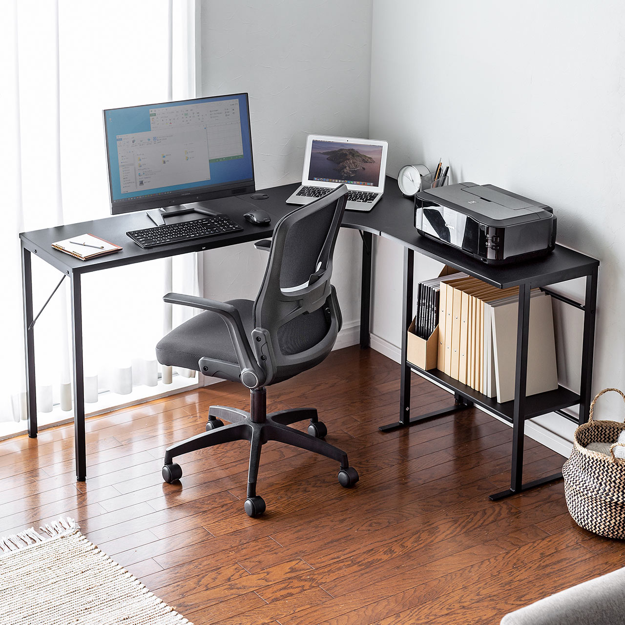 Audrey様①合計価格¥20000円 大型デスク 黒 ブラック L字型 Audrey様①