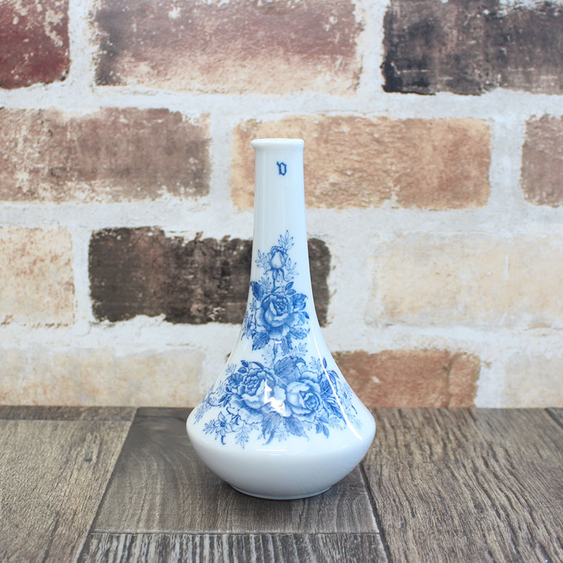 楽天市場】【アウトレット】藍染花柄ツル首 一輪挿し 花瓶 [9.5×H17
