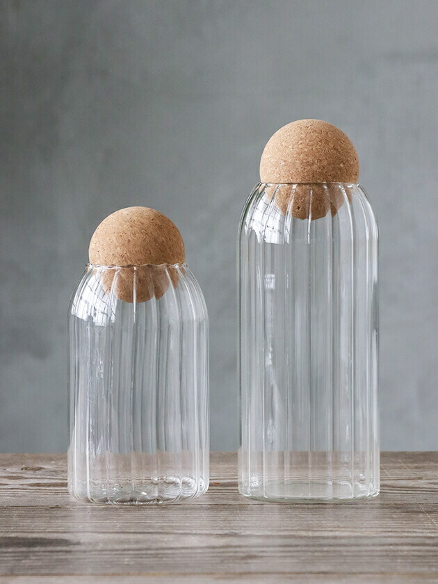 楽天市場】コルクボール キャニスター with Frill // ガラスジャー