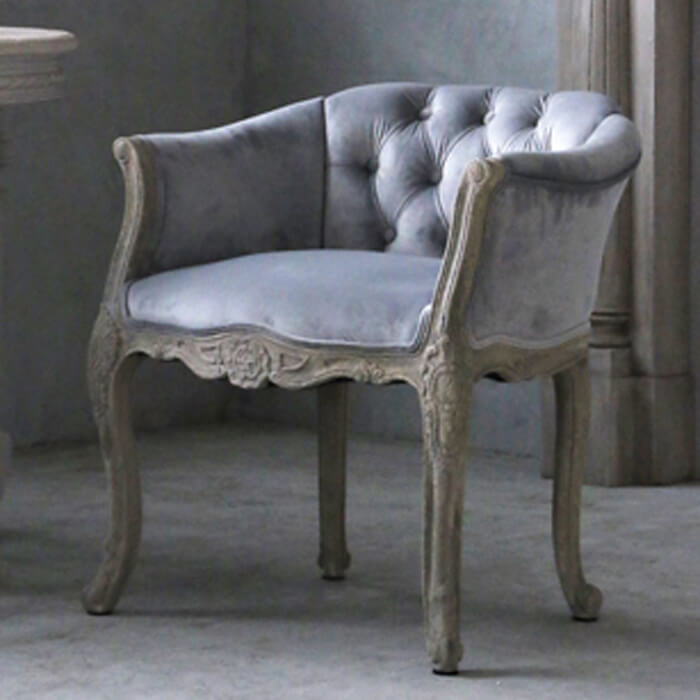 楽天市場】ソファチェア ラフナチュラル & ライトグレーベルベット