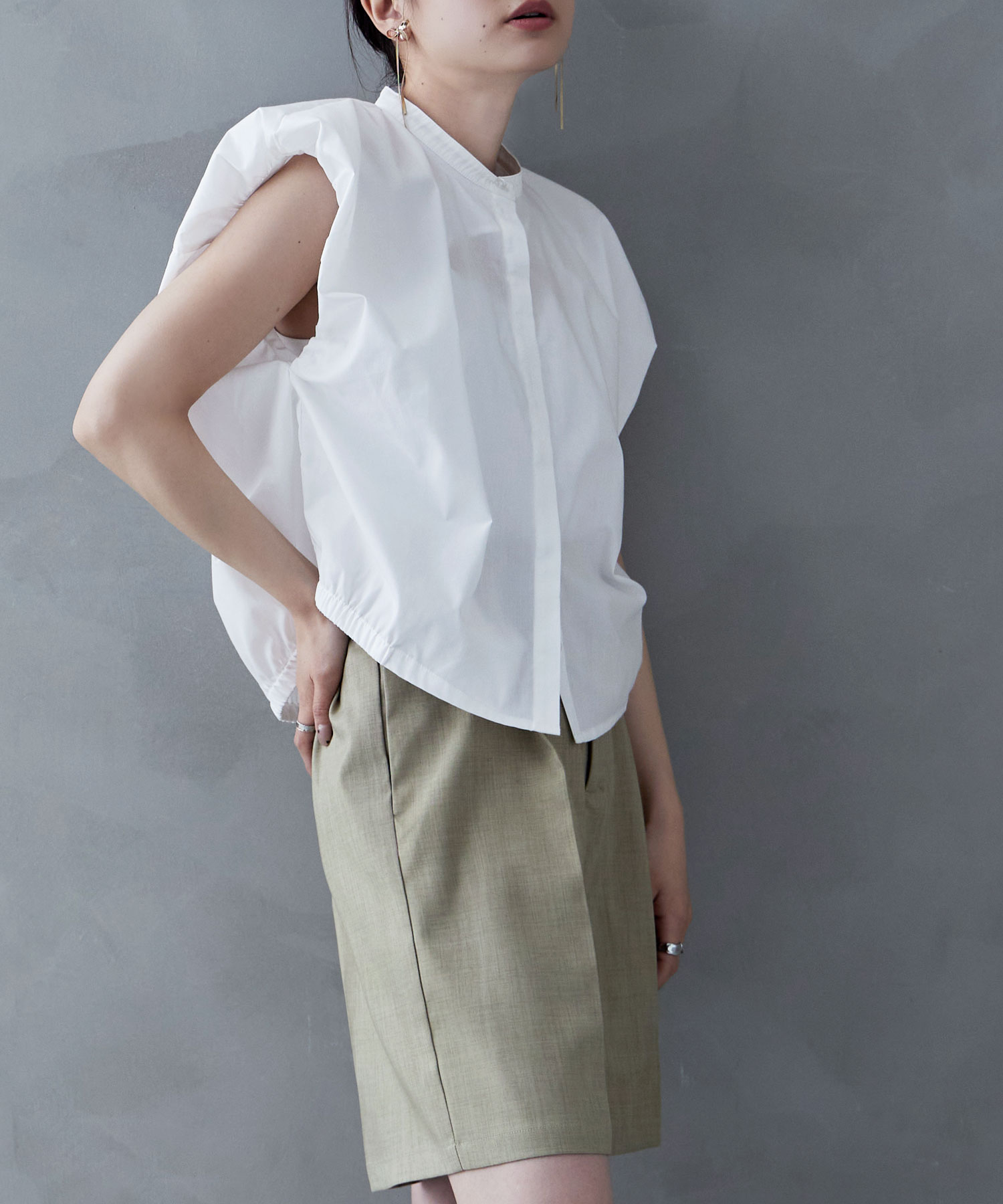 楽天市場】パフフレンチコンパクトシャツ トップス シャツ ブラウス