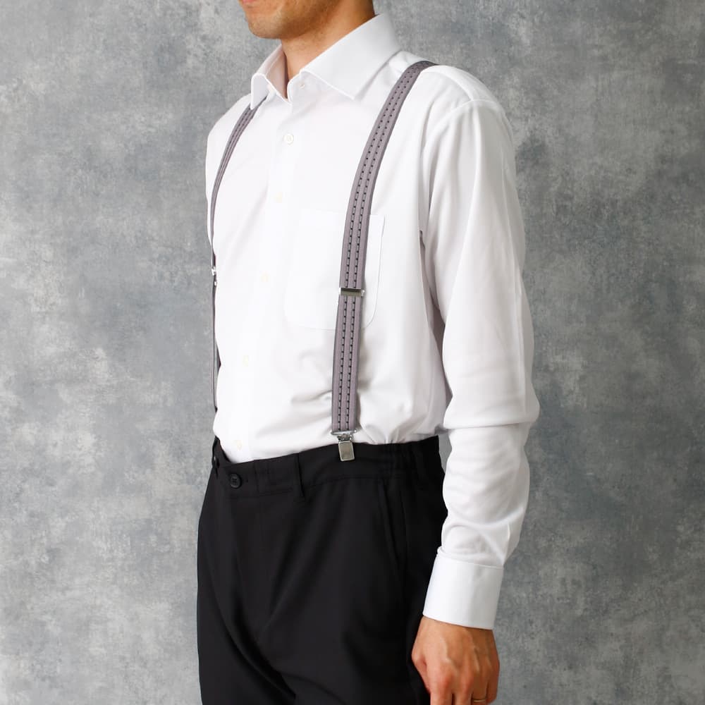 楽天市場】サスペンダー X型 セレクショングレー メンズ 日本製 グレー