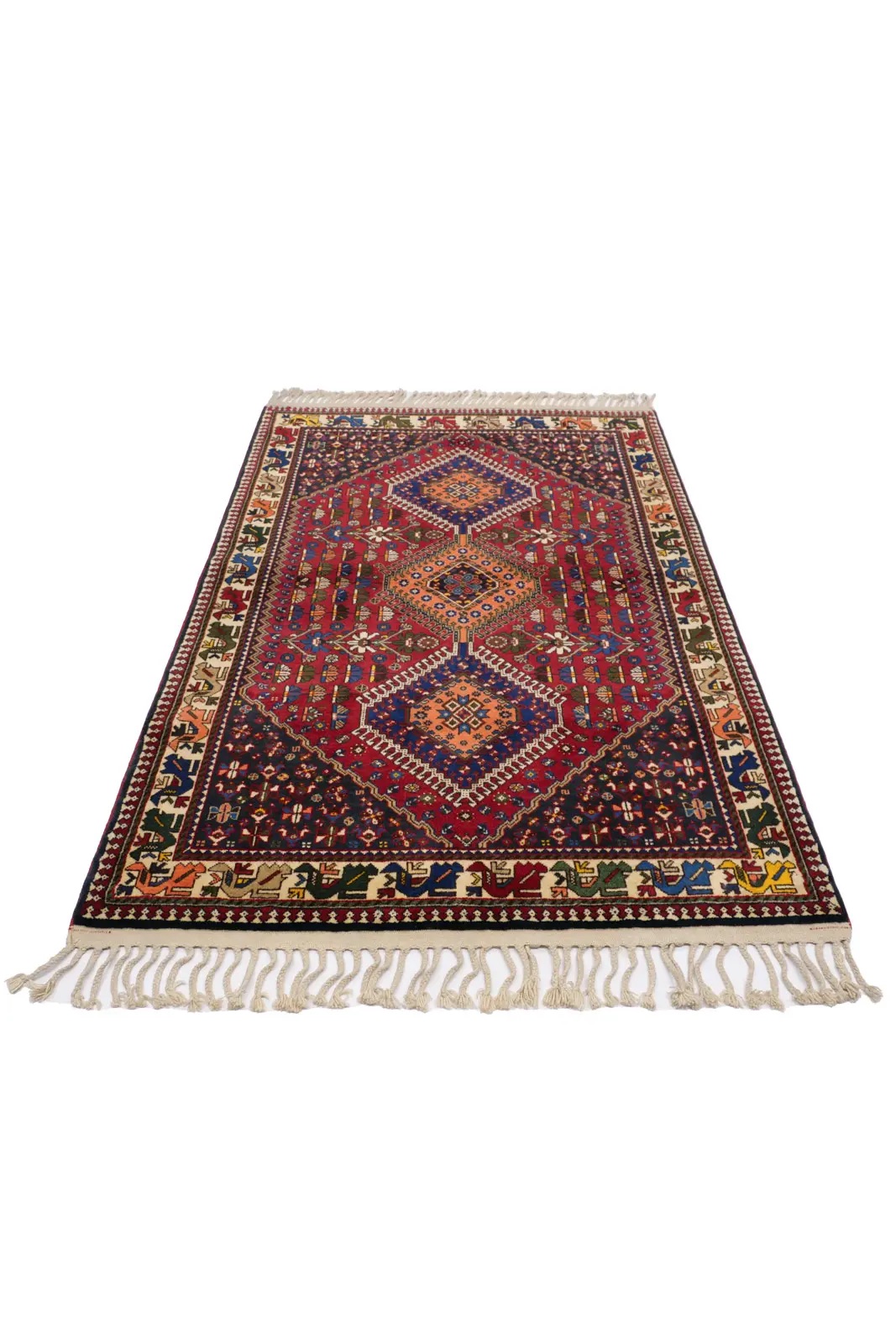 楽天市場】ペルシャ絨毯 ヤラメ トライバルラグ 約105cm x 157cm