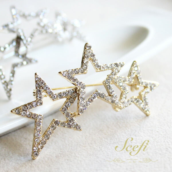楽天市場】スター 星 STAR ブローチ ゴールド ラインストーン シンプル