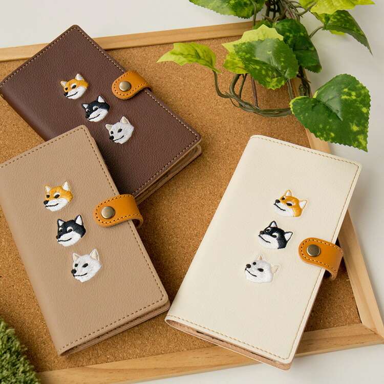 楽天市場】スマホケース手帳型 全機種対応 【 刺繍 柴犬 】 刺繍 本革
