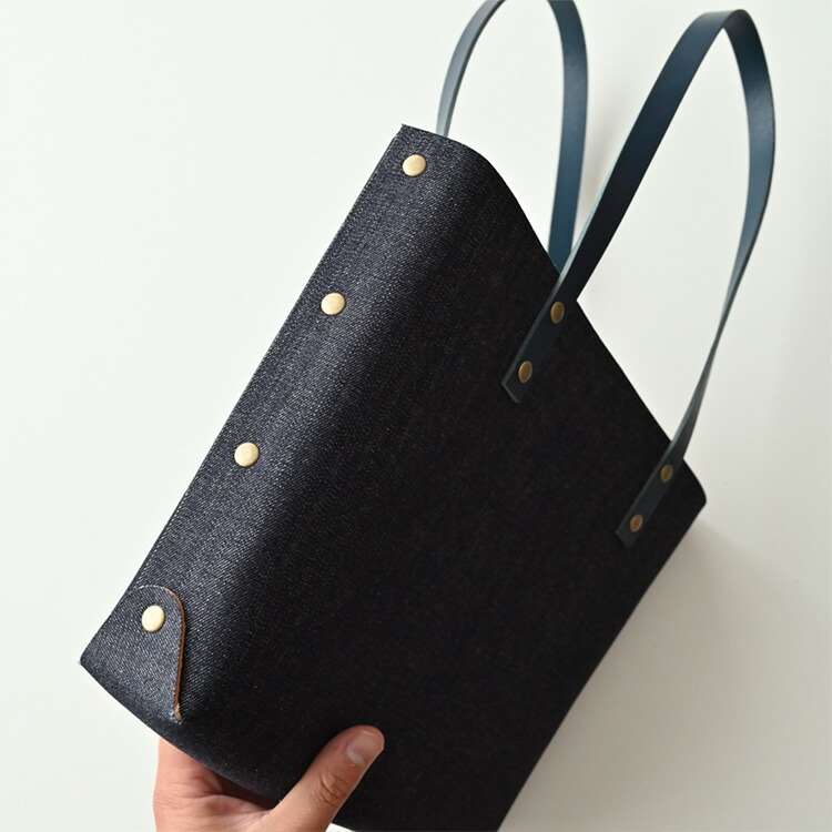 楽天市場】トートバッグ 【 A4 デニムトートバッグ 】 本革仕込み 岡山