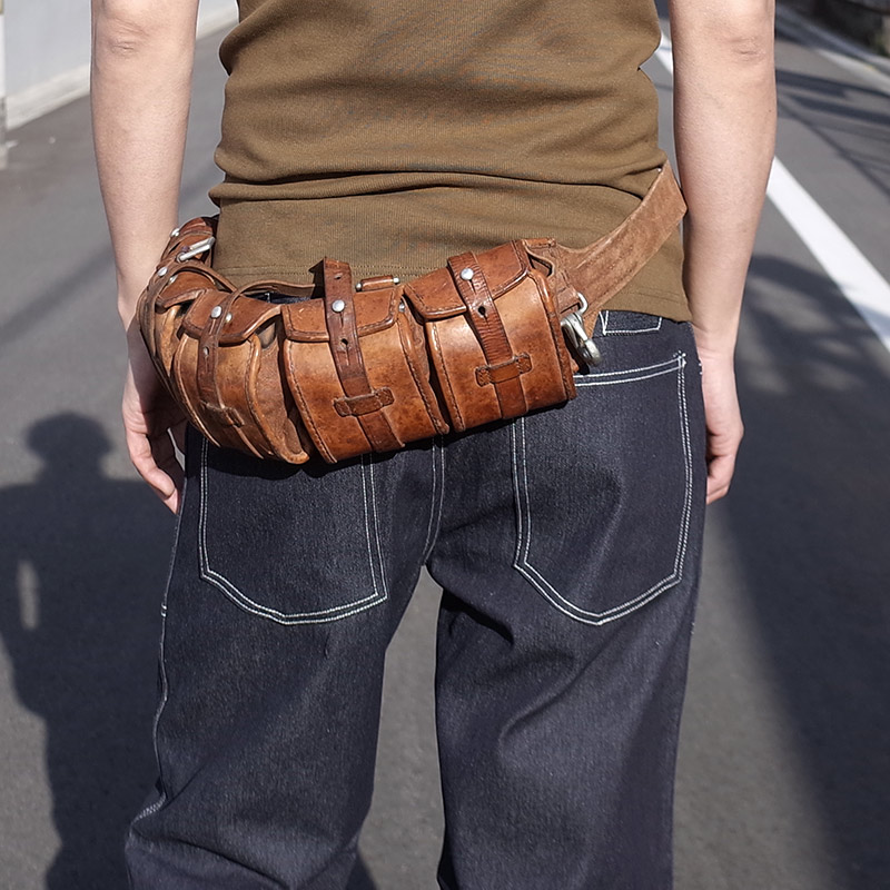 楽天市場】スウェーデン軍 レザーアンモベルト USED レザーバンダリア