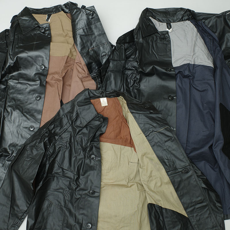 楽天市場】チェコ軍 ラバー レインコート ブラック デッドストック