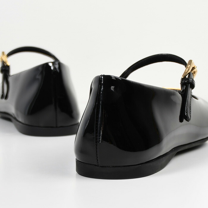 プラダ PRADA フラットシューズ 黒 37 1/2 24.5～24 プラダ PRADA