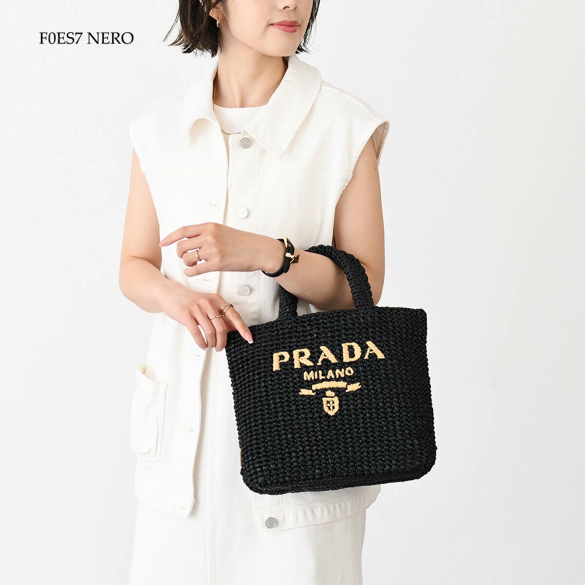 楽天市場】PRADA プラダ バッグ かごバッグ クロシェバッグ