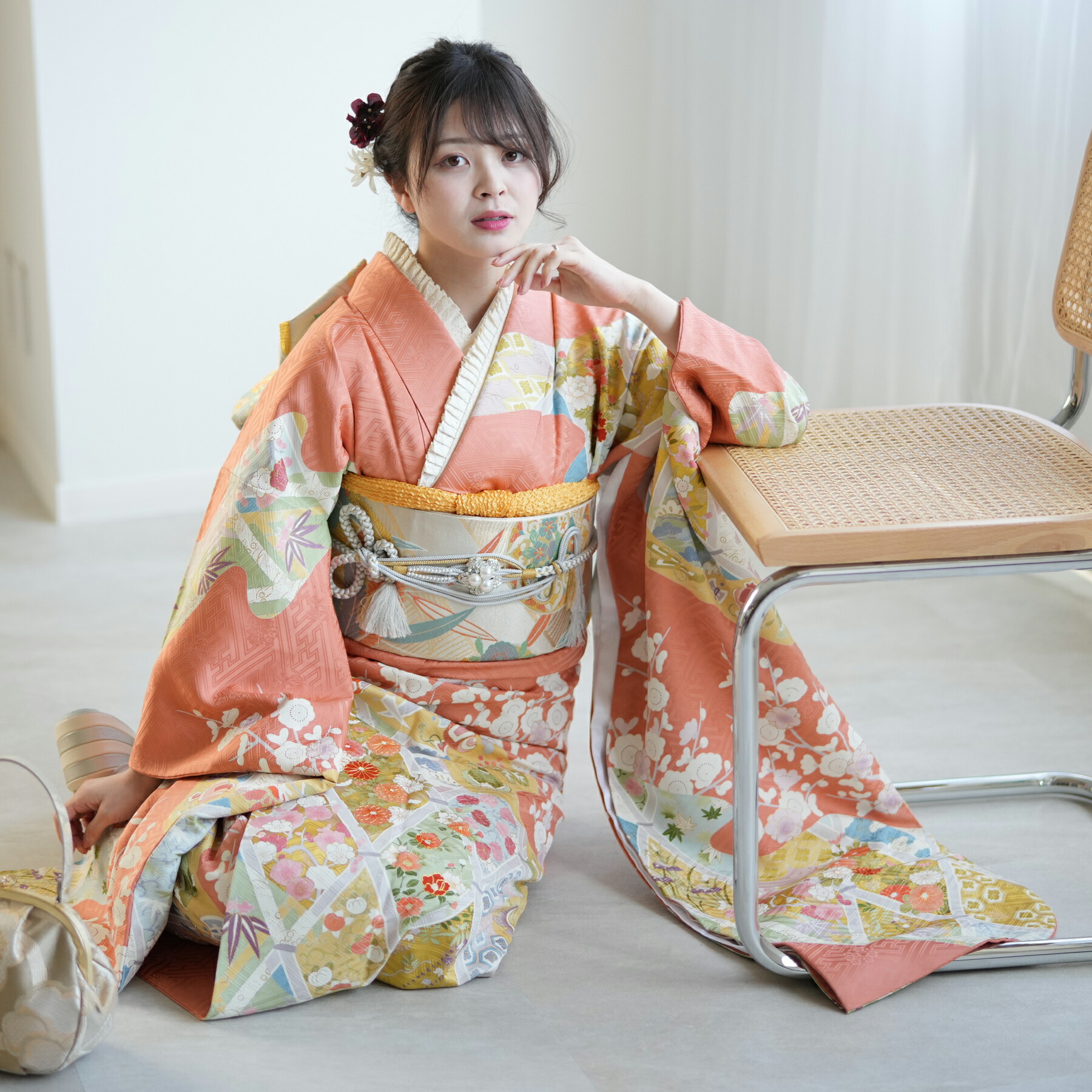 楽天市場】※2027年成人式成約済み【レンタル】【振袖 正絹着物+袋帯 21