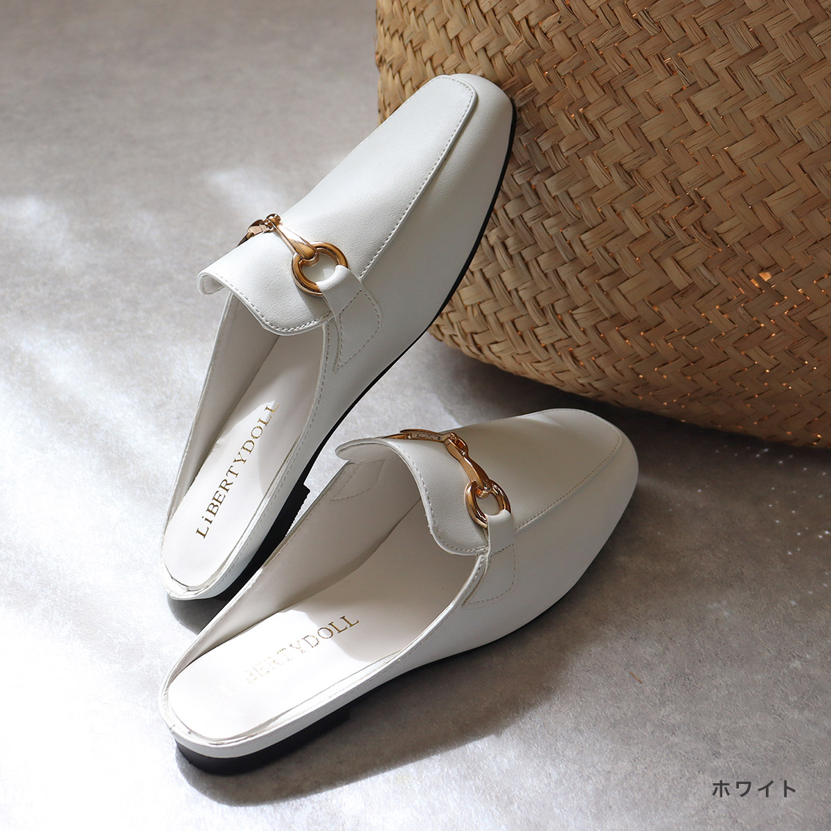 楽天市場】ローファー ミュール レディース ローヒール ビット かかと