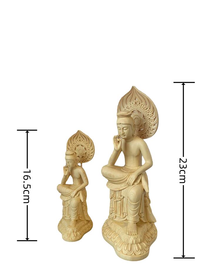 楽天市場】仏像 弥勒菩薩 弥勒菩薩半跏思惟像 木彫 檜木 仏具 2つ