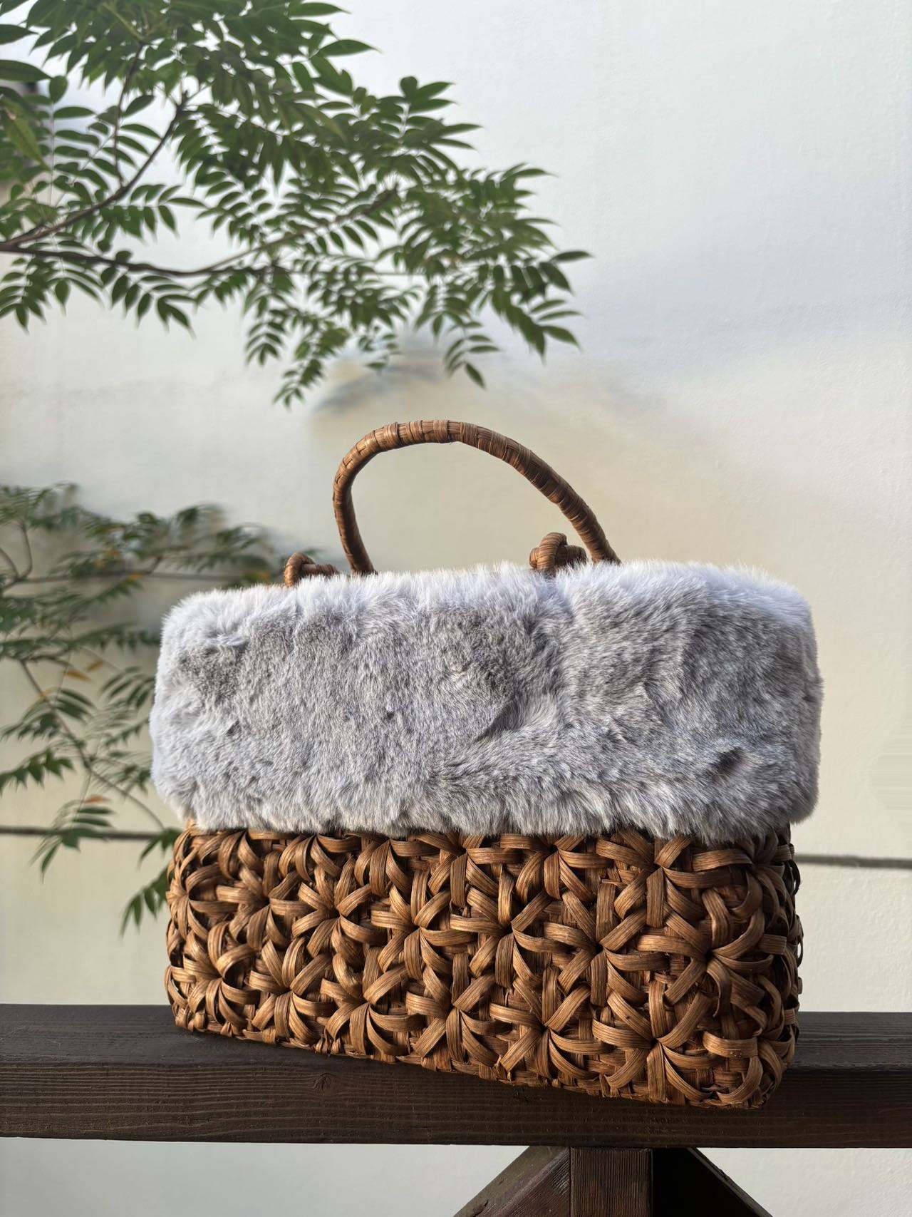 楽天市場】【秋冬】山葡萄かごバッグ 手作り 山葡萄籠バッグ 立体花