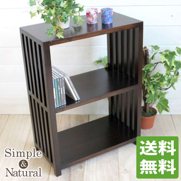 楽天市場】木製 格子ラック 2段【ダークブラウン】[高さ61cm]【送料